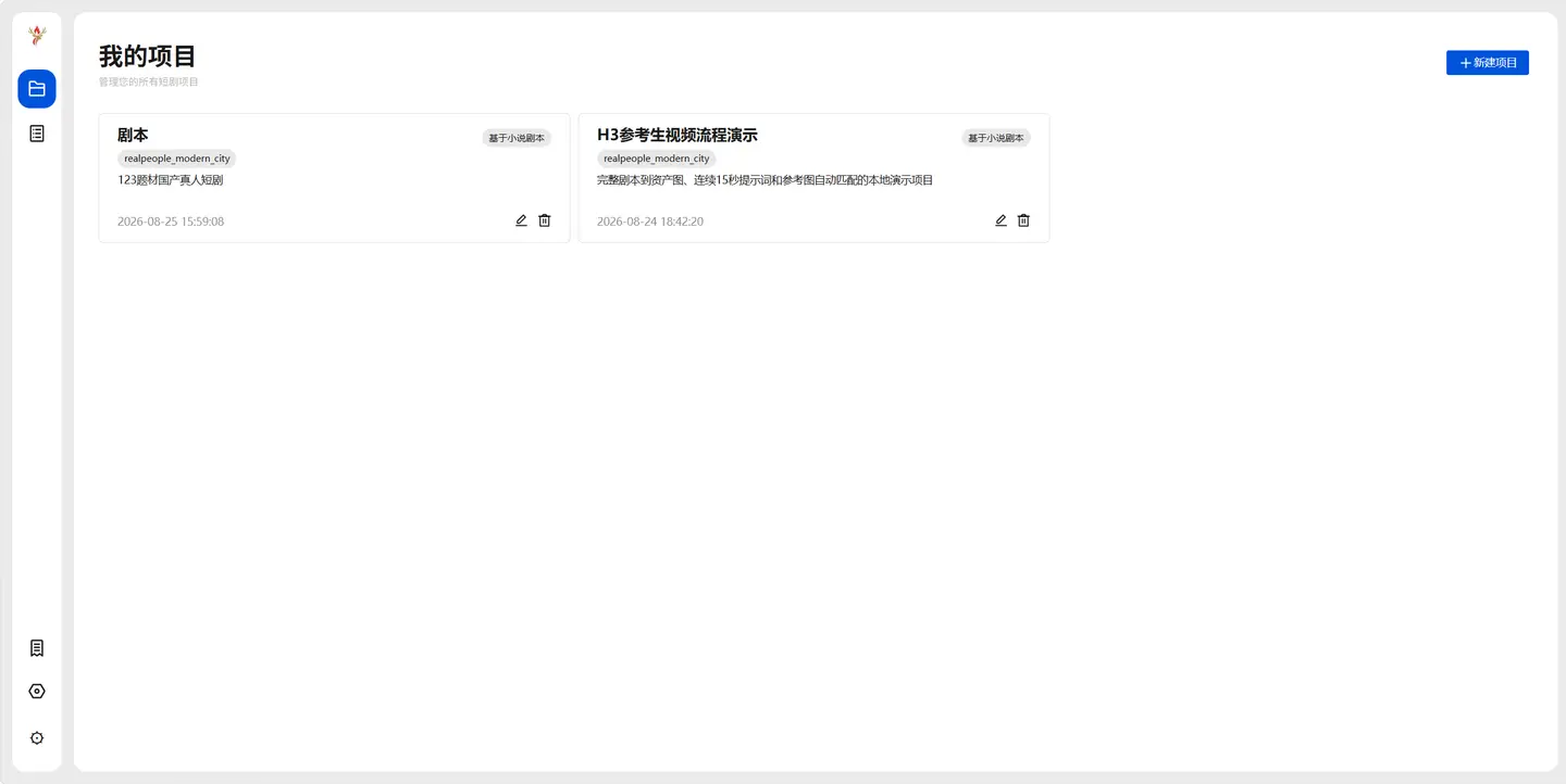项目列表工作台截图